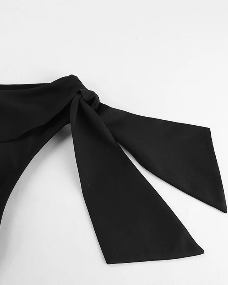 Fashion Lace-Up Black Dress