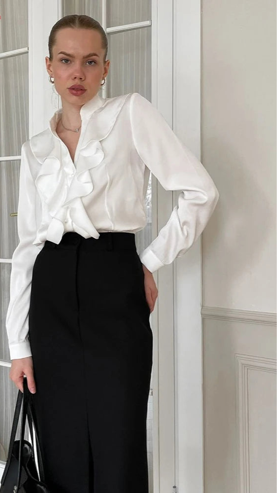 Vintage Satin Ruffled Shirts