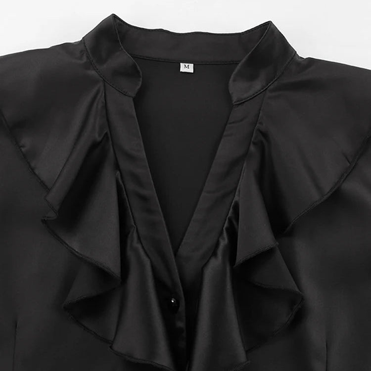 Vintage Satin Ruffled Shirts