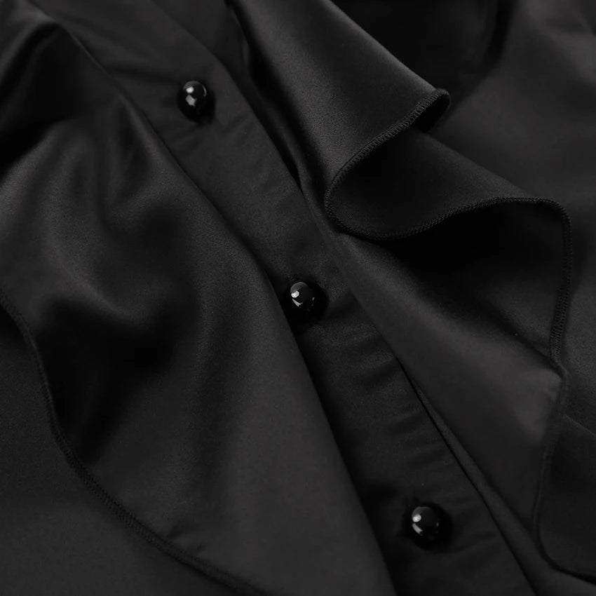Vintage Satin Ruffled Shirts