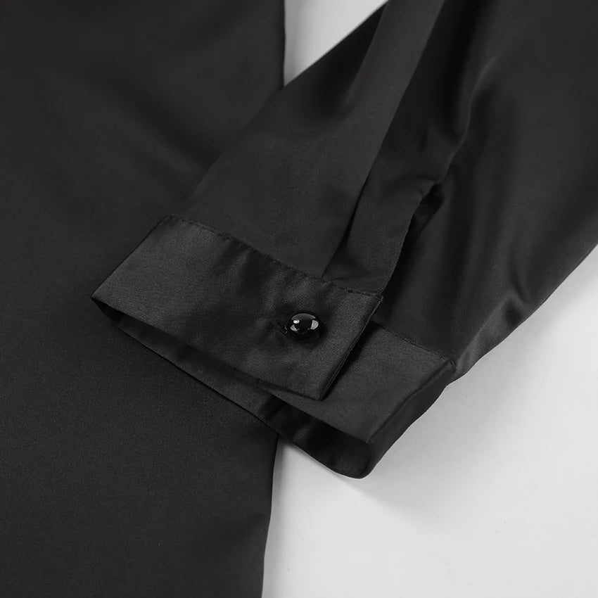 Vintage Satin Ruffled Shirts