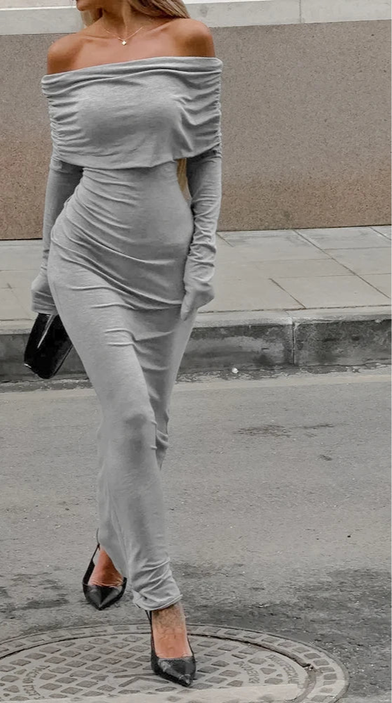 Autumn Solid Party Elastic Bodycon Dress