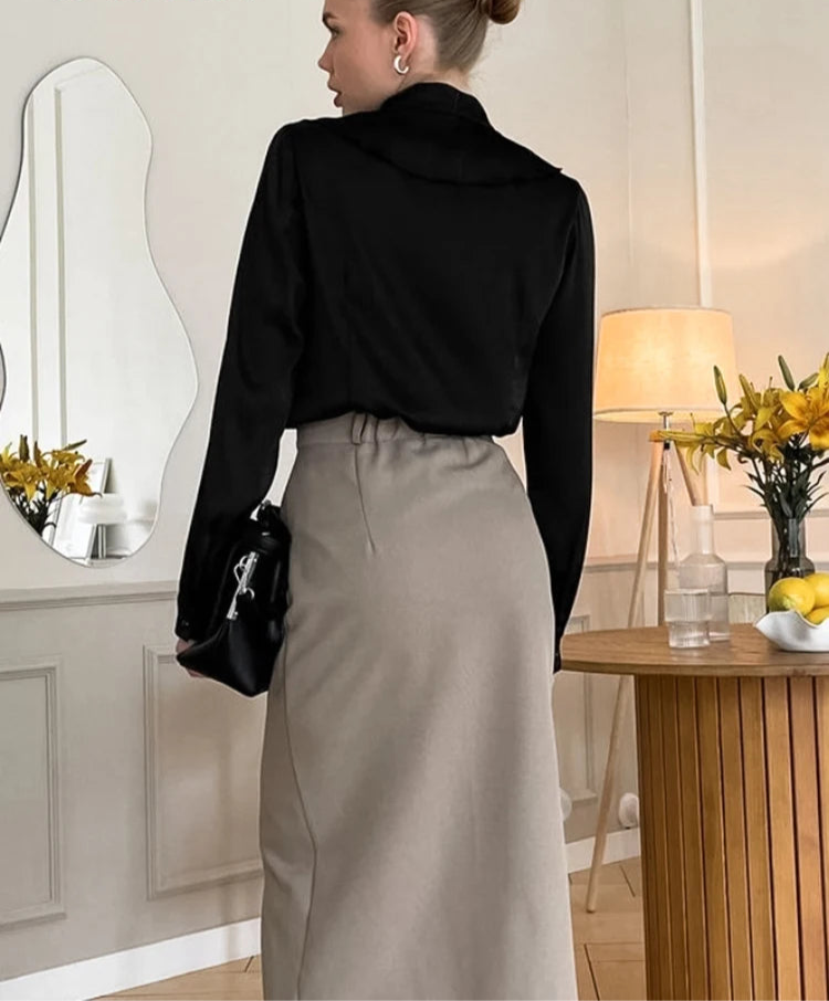 Vintage Satin Ruffled Shirts